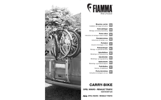 Fiamma Carry Bike Portabici Per Camper Van Renault Trafic D 4 Fiamma Carry Bike Portabici Per Camper Van Renault Trafic D - immagine 2